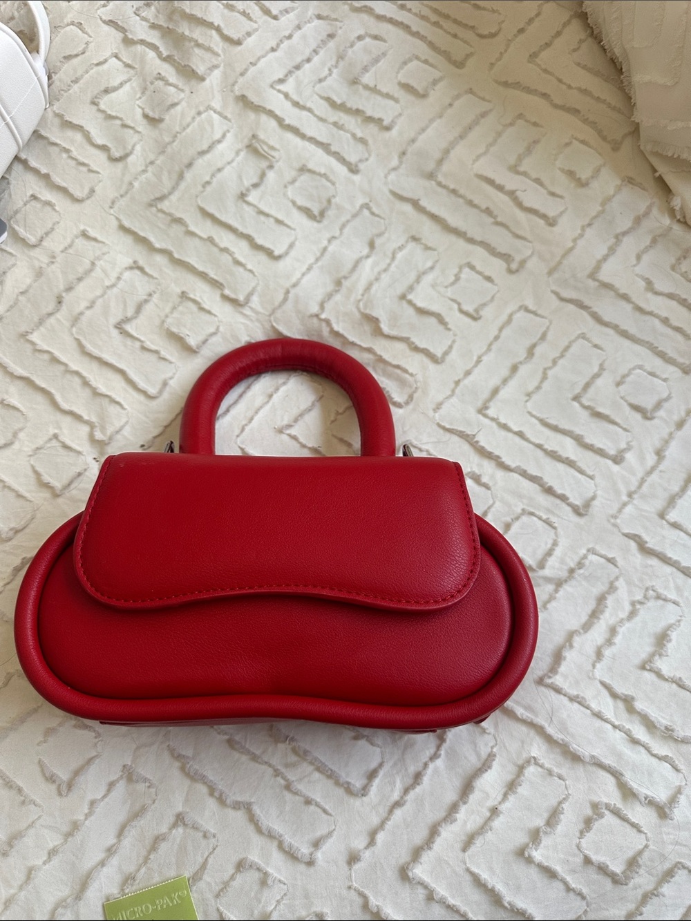 Melie Bianco Red Mini Top-Handle Bag